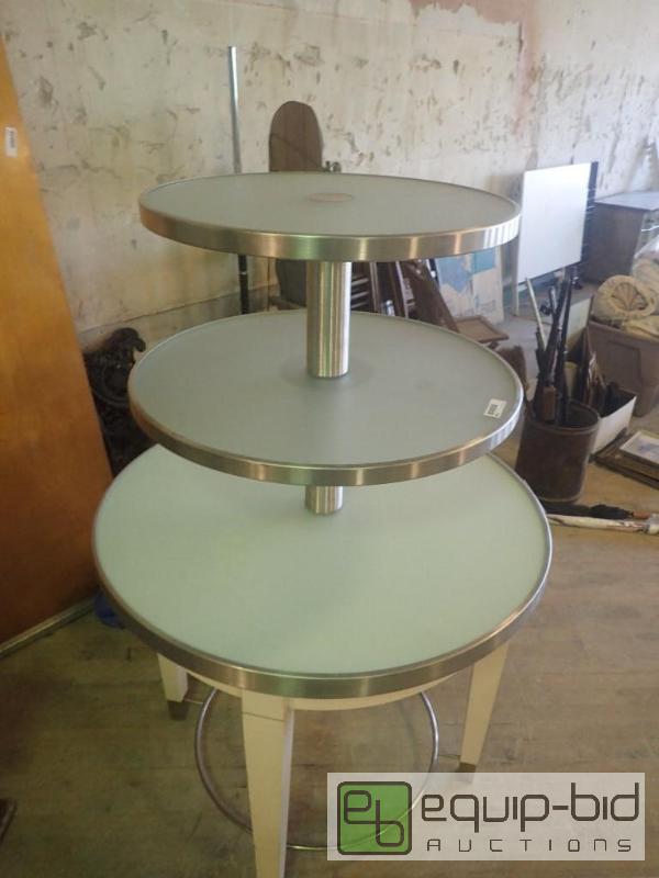lot 2707 image: 3 Tier Stand Table w Base