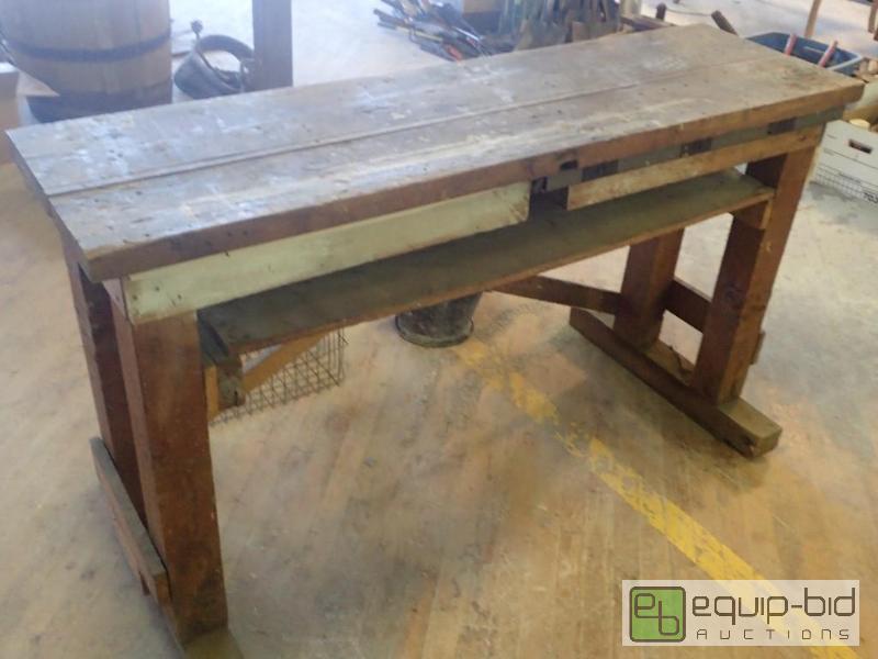 lot 2725 image: Custom Solid Wood Built Work Table