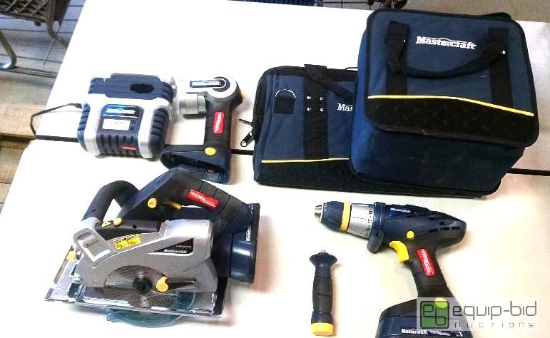lot 4030 image: MasterCraft 18v NI-CD Combo Kit Includes Dril...