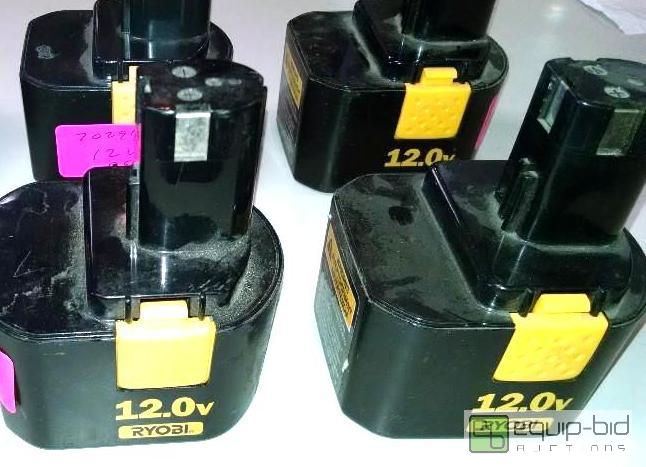 lot 4052 image: Qnty 6 Ryobi 12 volt batteries misc model num...