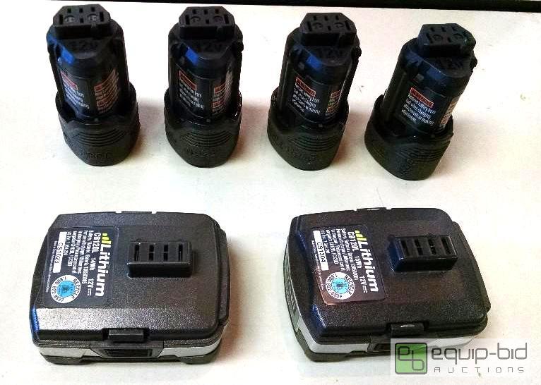lot 4053 image: Qnty 6 pcs misc Ryobi batteries see pix for d...