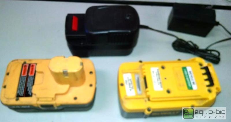 lot 4054 image: Qnty 3 cordless batteries,1 Ryobi 24 volt,1De...