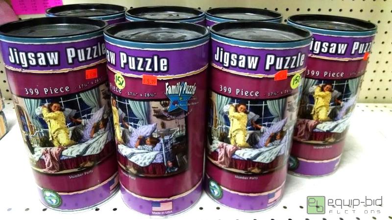 lot 4079 image: Qnty 7 jigsaw puzzles 399 pc slumber party th...