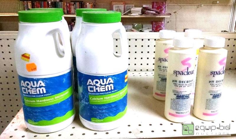 lot 4108 image: pool and spa chemicals,consists of 4 -4 lb bo...