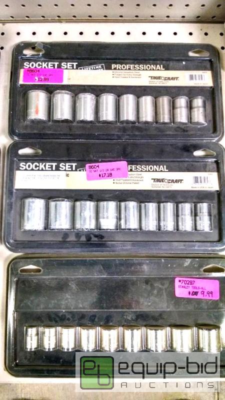 lot 4126 image: Qnty 3 socket sets, consists of 2 - 9 pc sae ...