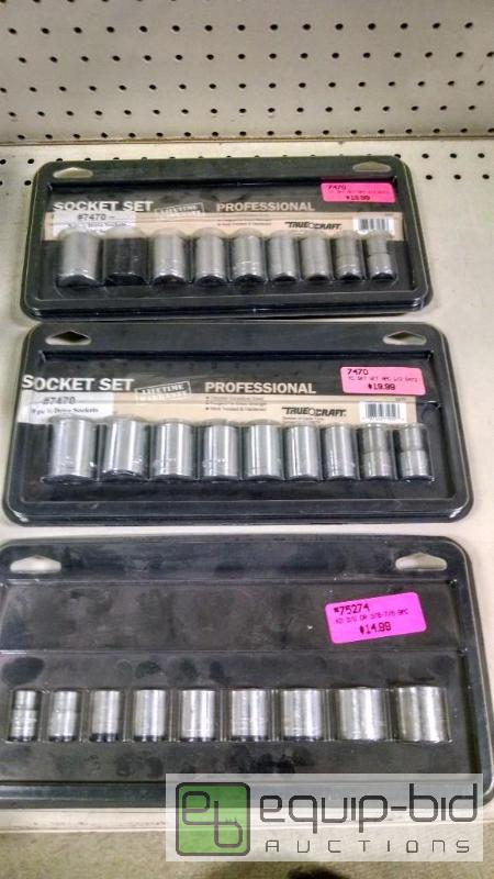 lot 4127 image: Qnty 3 socket sets consisting of 2 -9 pc 12 ...