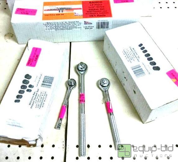 lot 4130 image: 3 socket sets, 1&nbspBahco,2 Williams, 3 rat...