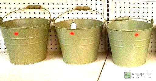 lot 4164 image: Qnty 6 decorative metal buckets 9 inch...