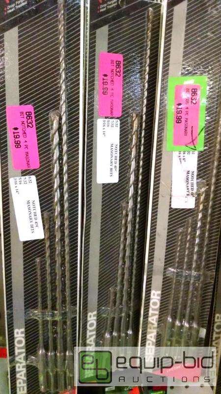 lot 4197 image: 4 set 4 pc notched masonry bits up to 14 inch...