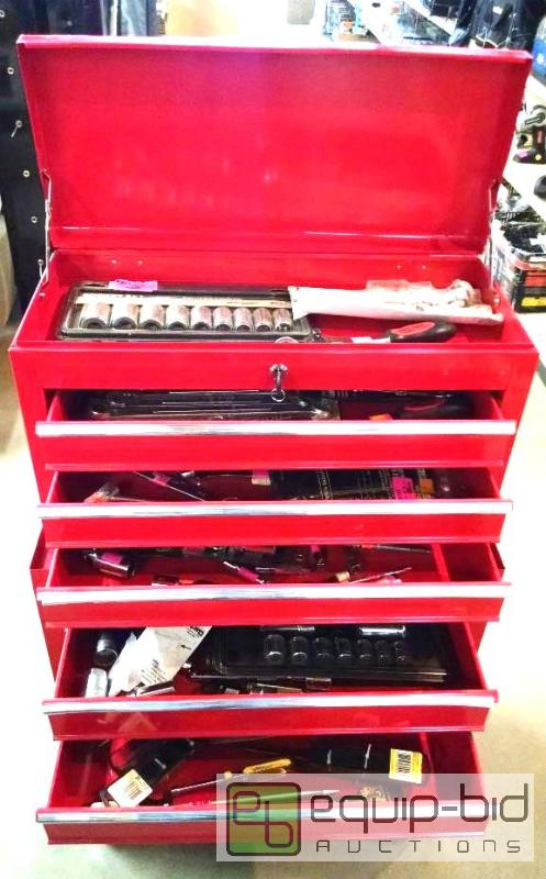 lot 4203 image: Toolbox with over 125 pcs assorted tools, 5 d...