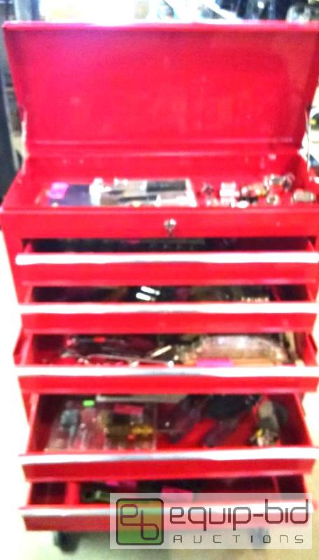 lot 4204 image: Toolbox with over 100 pcs assorted tools, 5 d...