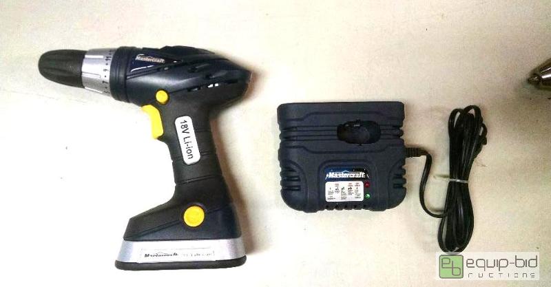 lot 4249 image: MasterCraft 18v Li Ion Cordless Drill Include...