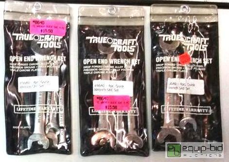 lot 4266 image: Qnty 3 sets of 4 pc Sae Double Open End Wrenc...