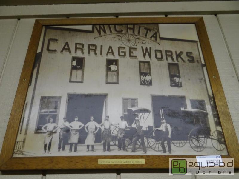 lot 578 image: Framed picture of Wichita Carriage Works in 1...