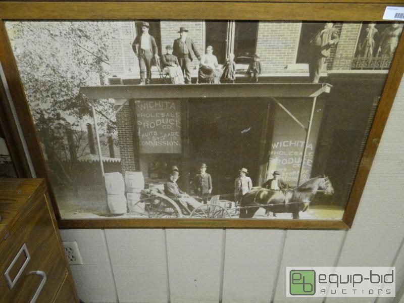 lot 582 image: Framed picture of Wichita Wholesale Produce C...
