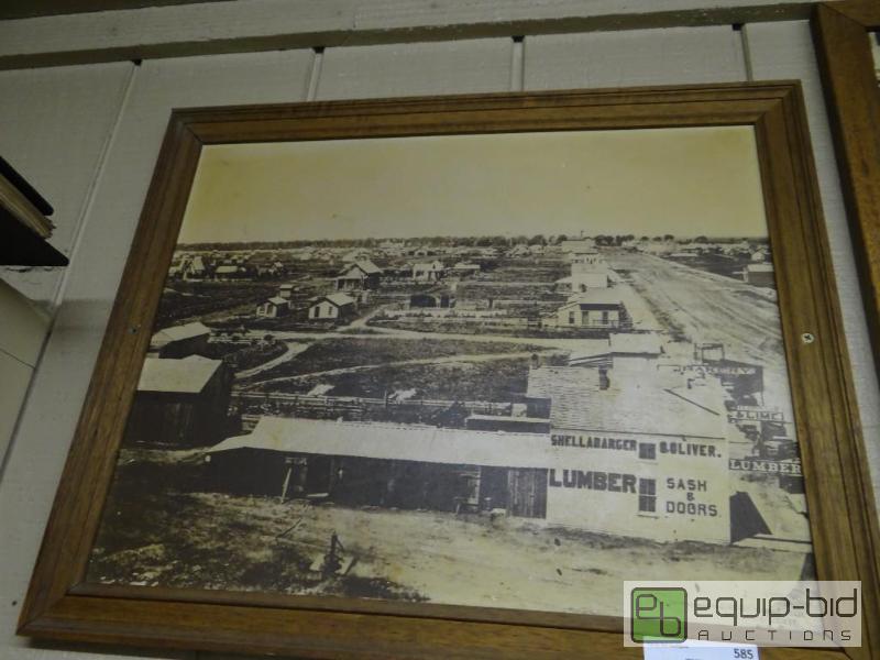 lot 585 image: Framed picture of Shellabarger Lumber in 1900...