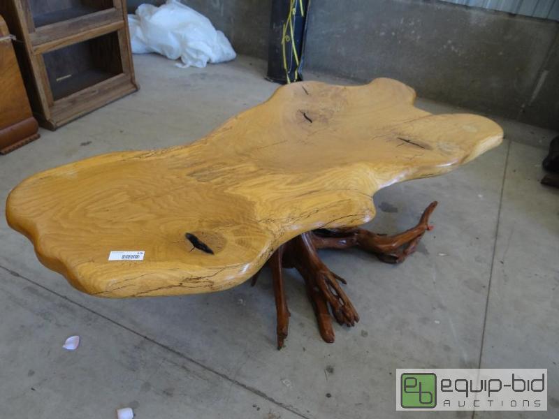 lot 616 image: Very unique and very expensive tree slab coff...