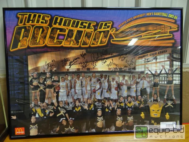 lot 676 image: WSU Mens basketball 03-04 picture in frame a...