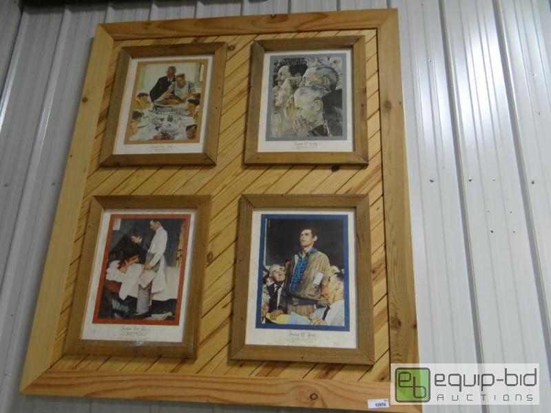 lot 704 image: Norman Rockwell display with 4 framed prints....