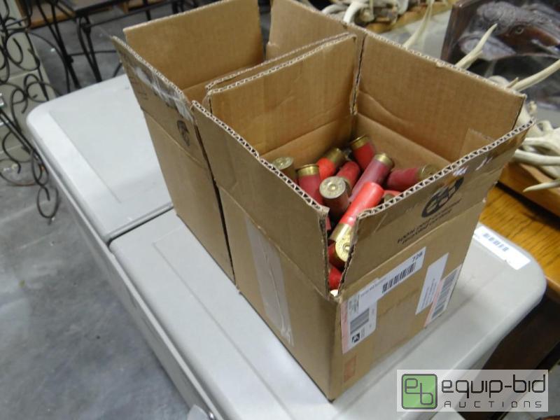 lot 728 image: 2 boxes of various shot gun shells....