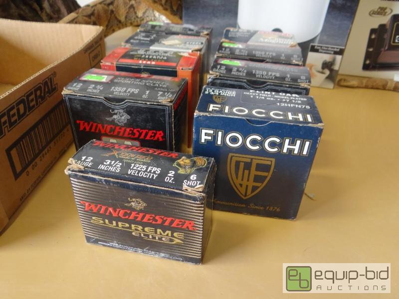 lot 738 image: Lot of 9 boxes of various 12 gauge shot gun s...