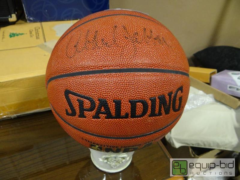 lot 754 image: Player signed full size Spalding basketball....