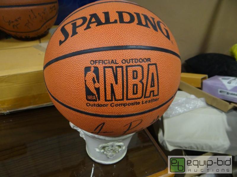 lot 756 image: Player signed full size Spalding basketball....