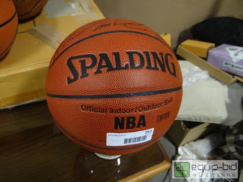 lot 757 image: Player signed full size Spalding basketball....