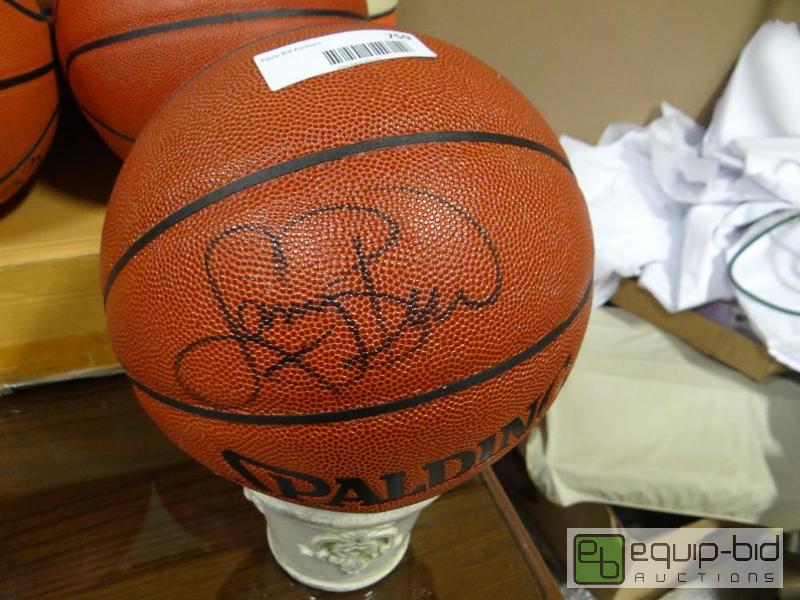 lot 759 image: Player signed full size Spalding basketball....
