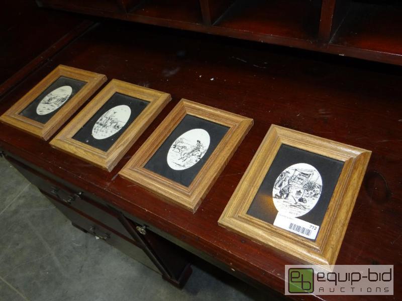 lot 772 image: Set of 4 small framed prints....