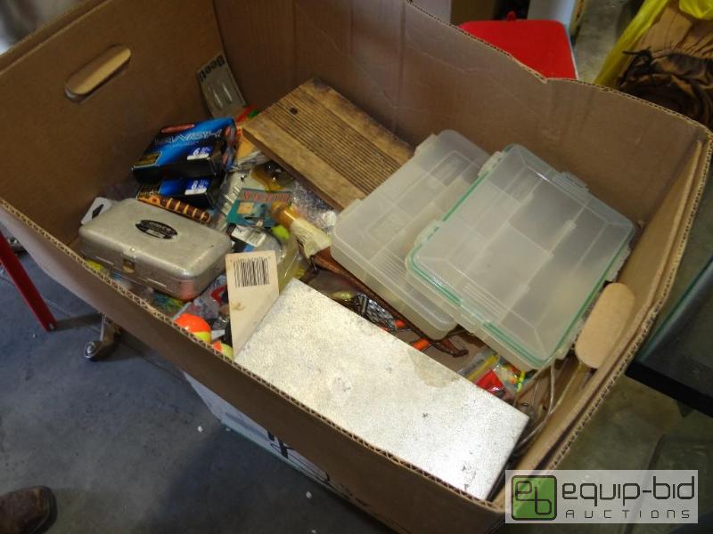 lot 831 image: Large lot of various fishing supplies and tac...