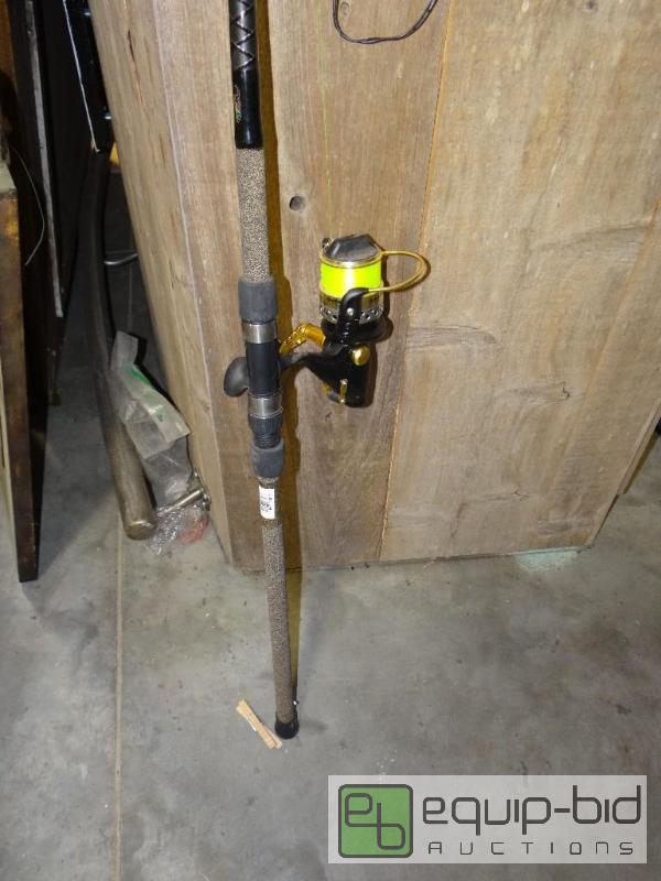 lot 847 image: Tsunami 5 star catfish pole with Okuma reel. ...