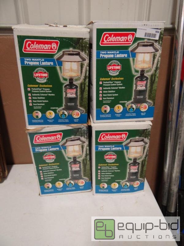lot 906 image: Lot of 4 Coleman propane lanterns in boxes....