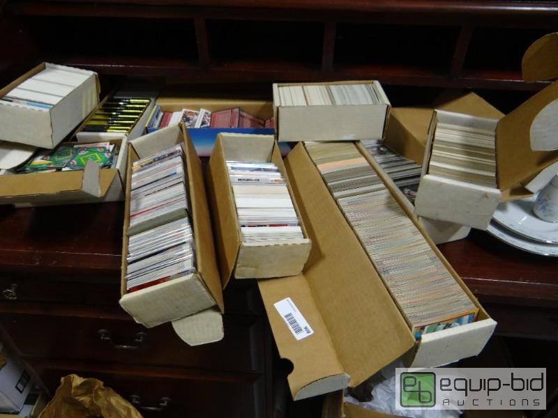 lot 908 image: Lot of 10 boxes of various sports cards....