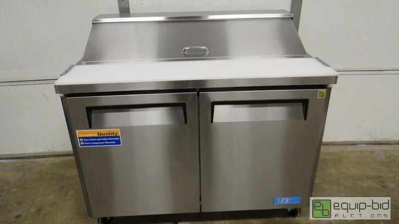 lot 122 image: New 48 M3 TurboAir 2 Door Refrigerated Prep Table