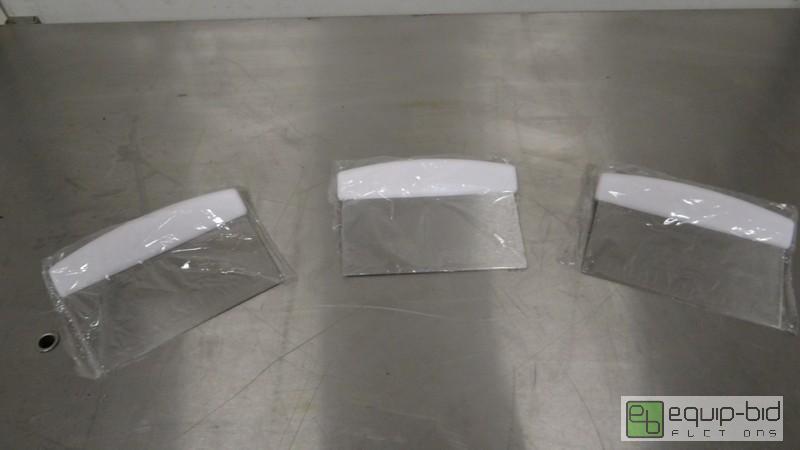 lot 207 image: Lot Of (3) Stainless Dough Scrapers With Plastic Handles