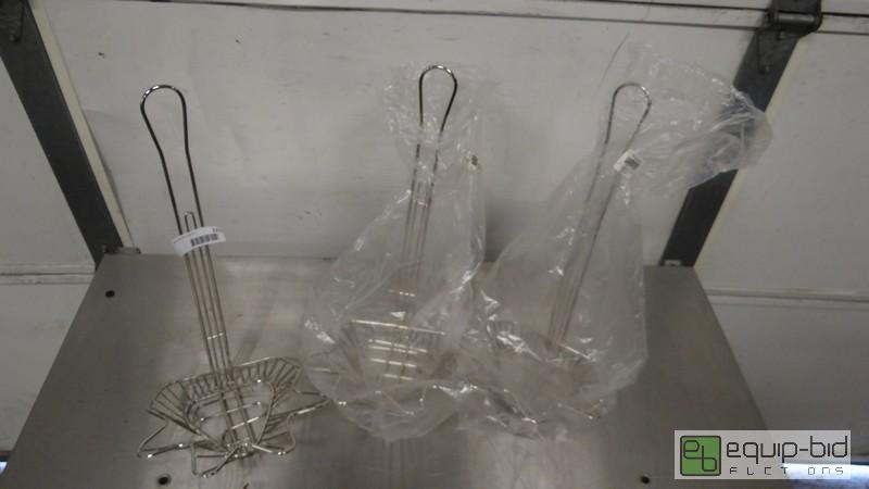 lot 221A image: Lot Of (3) New 18 Taco Salad Shell Fryer Baskets