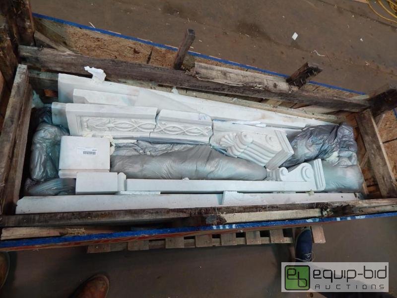 lot 3527 image: Marble Fireplace Mantel Pieces One Broke