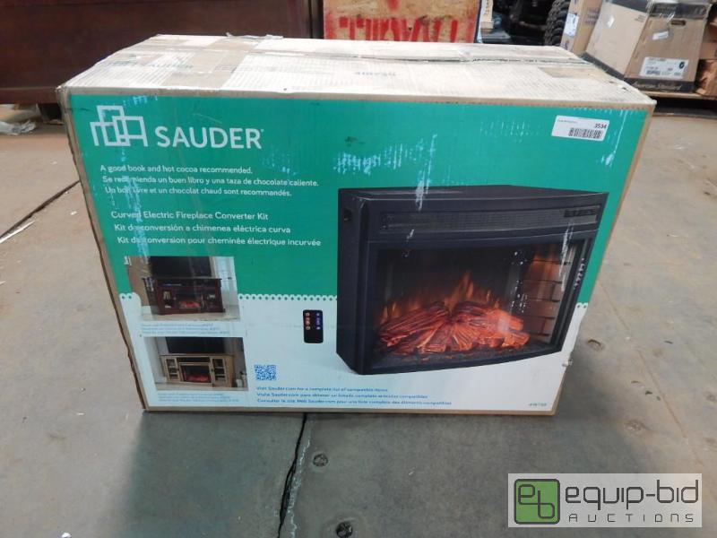lot 3534 image: Sauder Curved Electric Fireplace Converter kit