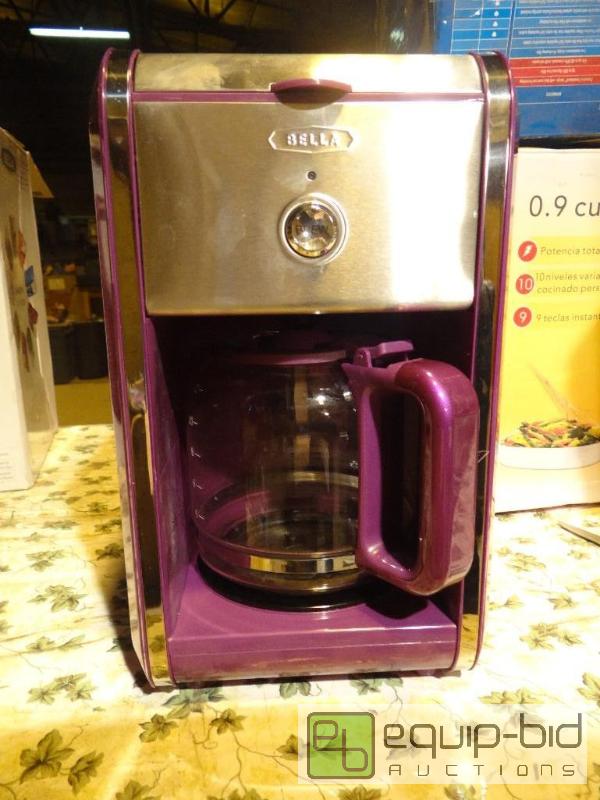 Bella 12 Cup Purple Coffee Brewer No Refunds or Returns, Untested, A&H  Warehouse Goods Blowout Auction!!!