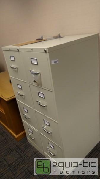 lot 441 image: Lot of (2) 4 Drawer Metal Filing Cabinets