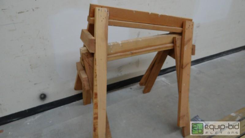 lot 454 image: Pair Of Wooden Saw Horses