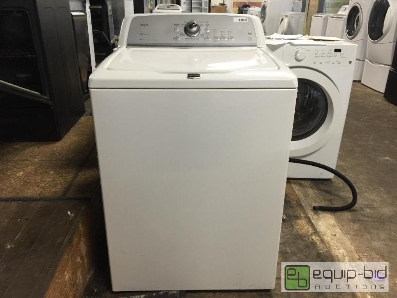 lot 76 image: Maytag Bravos X 3.6 cu. ft. High-Efficiency Top-Load Washer w Low-Water Wash - White