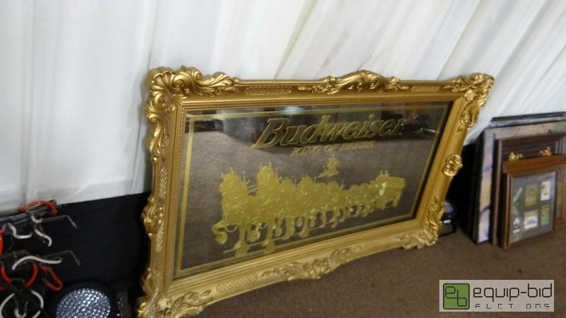 lot 681 image: Large Budwiser King Of Beers Bar Mirror