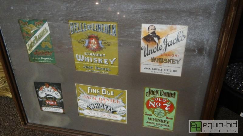 lot 682 image: Set Of (6) Framed Vintage Collectable Jack Daniels LabelS