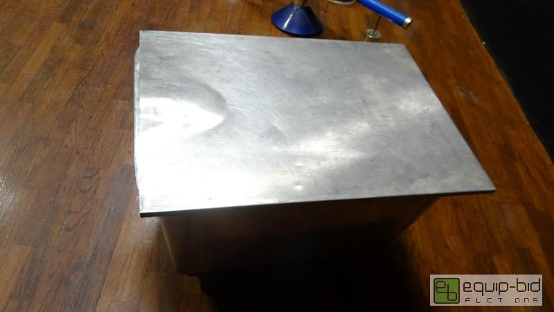 lot 711 image: Stainless Rolling Food Bin On Casters