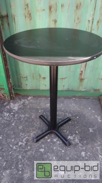 lot 720 image: 30 Bar Height Black Laminated Top Table