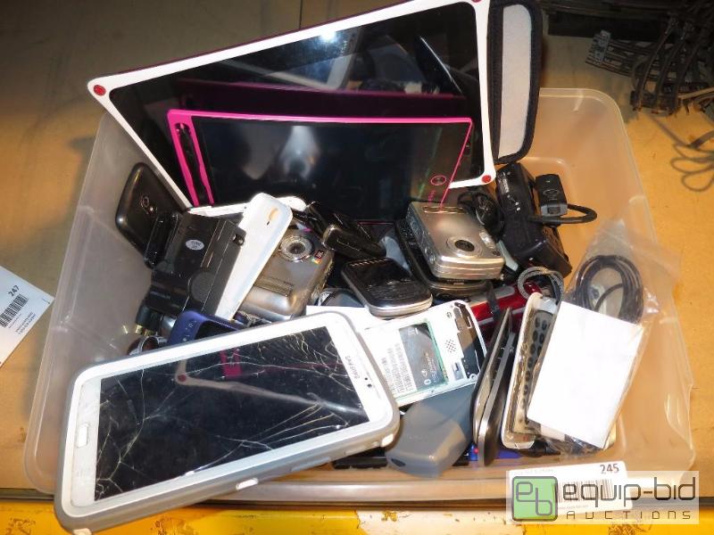 lot 245 image: Electronic lot phones, tablets etc.