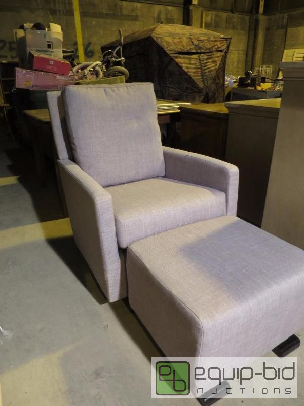 lot 30 image: Rocker chair and foot stool