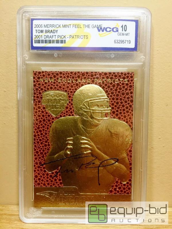 TOM BRADY 2000 Draft Pick FEEL THE GAME Gold Card Graded GEM MINT 10 -  GRADED VALUE $150 - MUST SEE